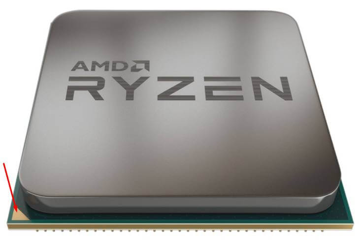Triangulo dorado de la CPU AMD Ryzen